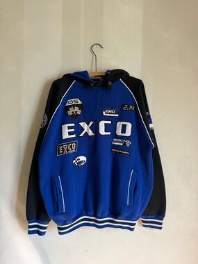 Vintage Y2K EXCO Racing 2 tone hoodie surf skate fox racing